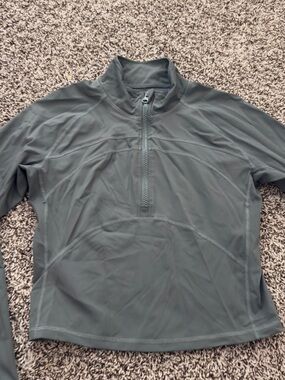Womens Long Sleeve Half-Zip Performance Pullover - Slate Gray
